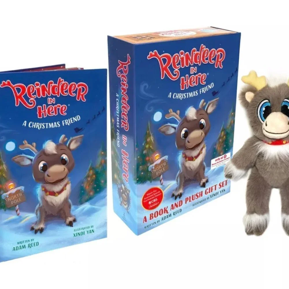Reindeer in Here Gift Set Book, Plush, 2 Piece Pajama Sleep Set Sz 6